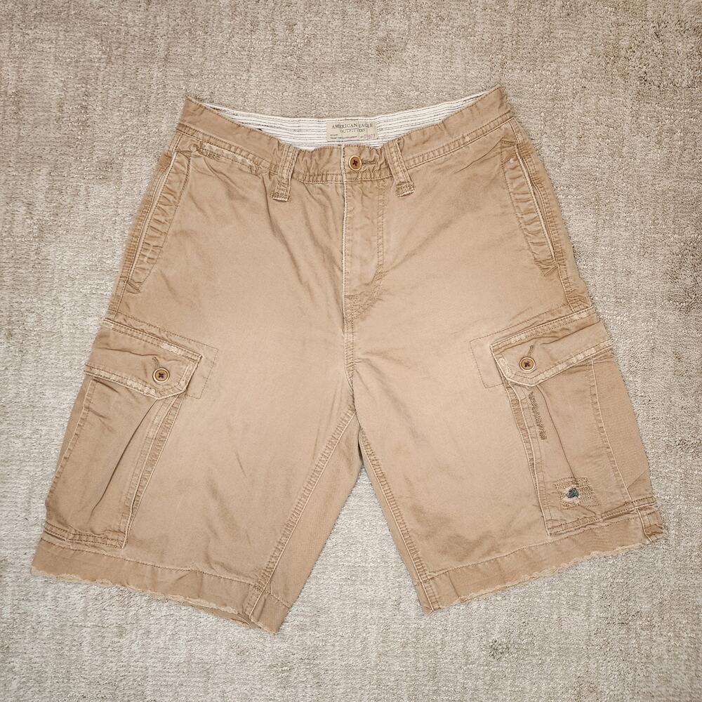 American Eagle Rugged Cargo Tan Khaki Shorts Men's Size 30